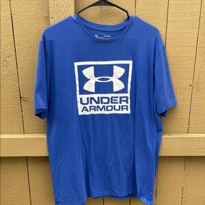 Under Armour Royal Blue Short Sleeve Tee with White Logo